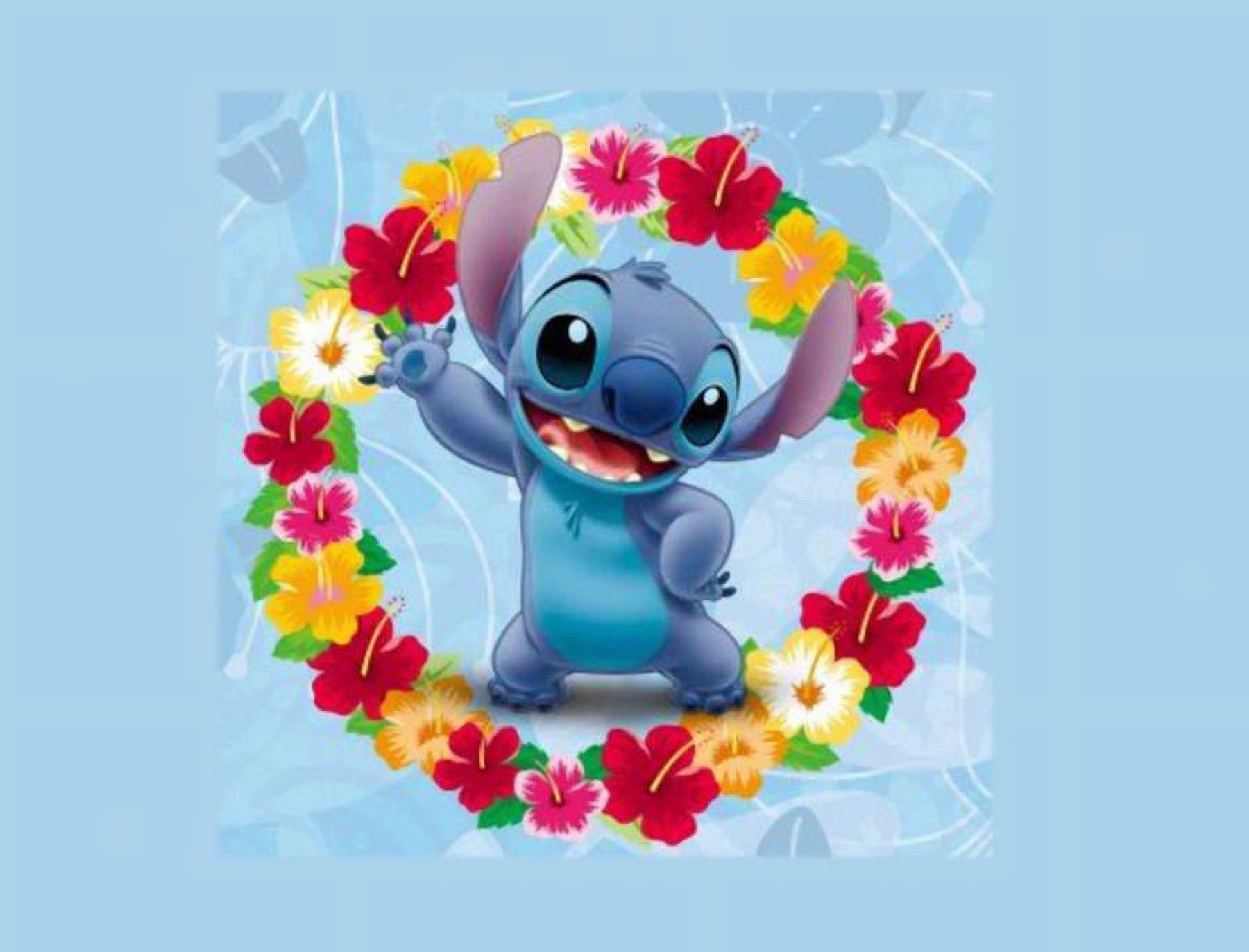 Stitch with Flowers from Lilo and Stitch Edible Cake Topper Image  ABPID51026 